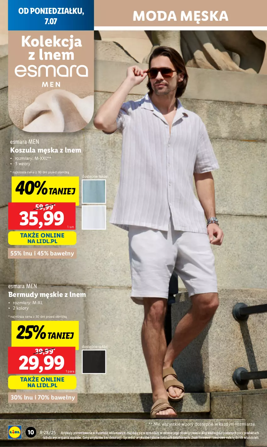Gazetka promocyjna Lidl - GAZETKA - ważna 07.07 do 12.07.2025 - strona 10 - produkty: Bermudy, Kosz, Koszula, Moda