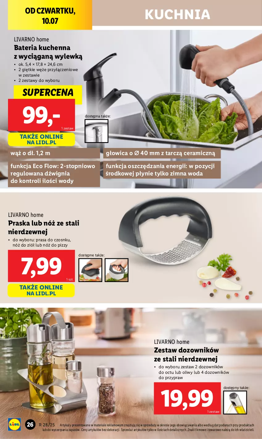 Gazetka promocyjna Lidl - GAZETKA - ważna 07.07 do 12.07.2025 - strona 28 - produkty: Bateria, Bateria kuchenna, Dozownik, Dźwig, Ivar, Kuchnia, Praska, Top, Woda