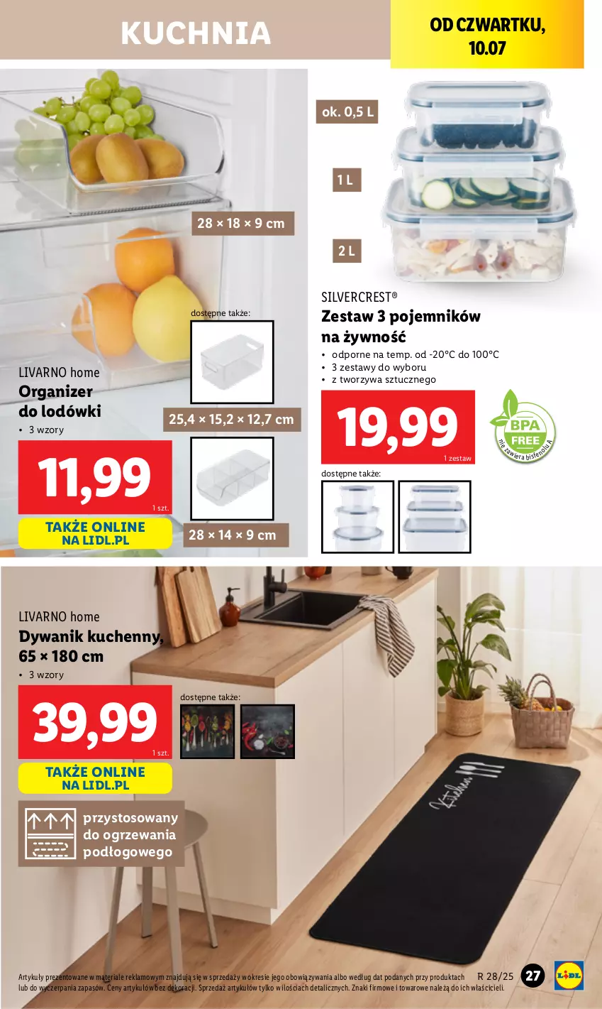 Gazetka promocyjna Lidl - GAZETKA - ważna 07.07 do 12.07.2025 - strona 29 - produkty: Dywan, Dywanik, Ivar, Kuchnia, Organizer, Pojemnik, Por, Silvercrest