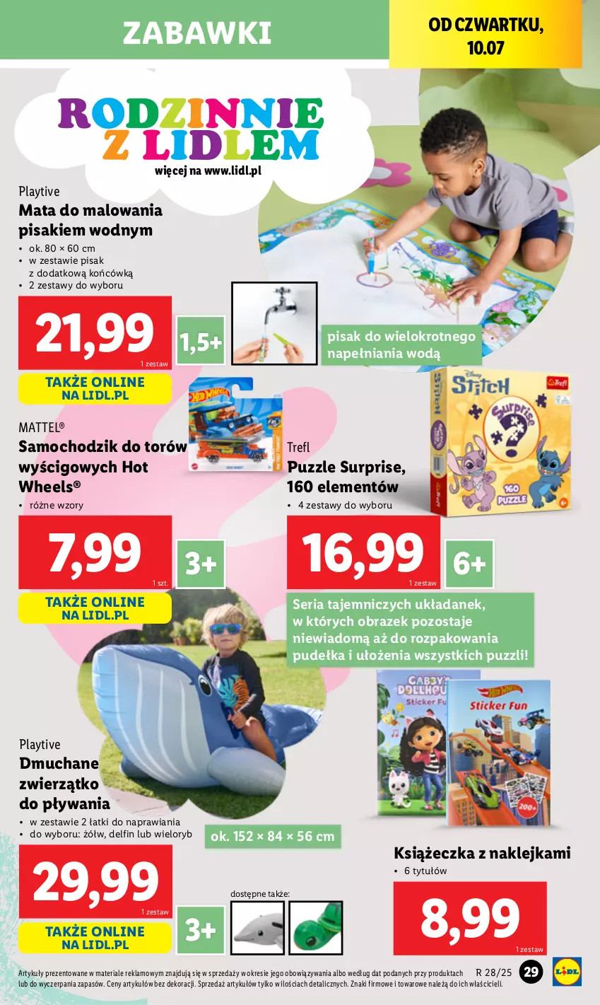Gazetka promocyjna Lidl - GAZETKA - ważna 07.07 do 12.07.2025 - strona 31 - produkty: Chodzik, Hot Wheels, Klej, Mattel, Obraz, Puzzle, Ser