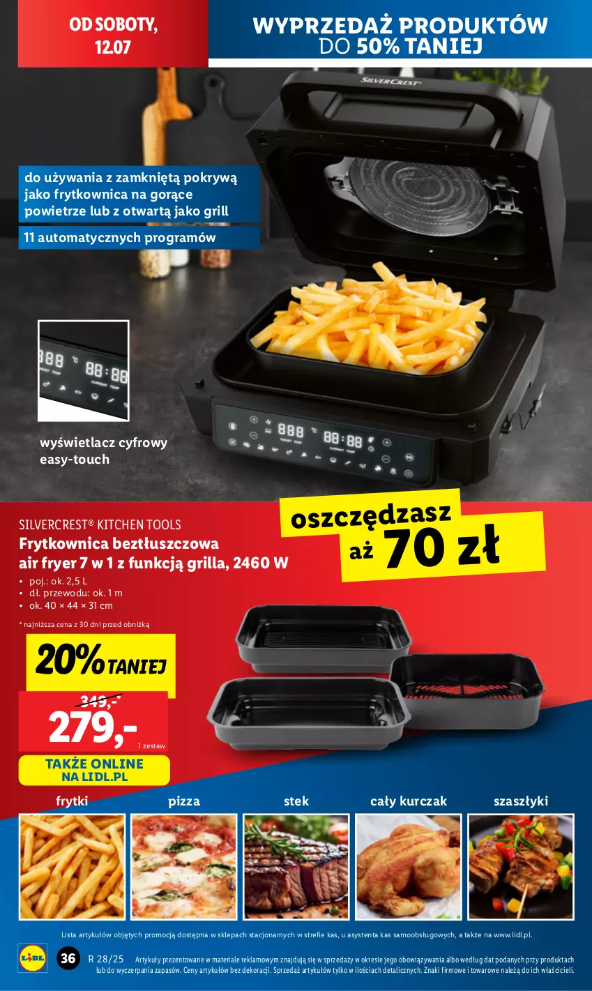 Gazetka promocyjna Lidl - GAZETKA - ważna 07.07 do 12.07.2025 - strona 38 - produkty: Frytki, Gra, Grill, Kurczak, Pizza, Silvercrest, Stek