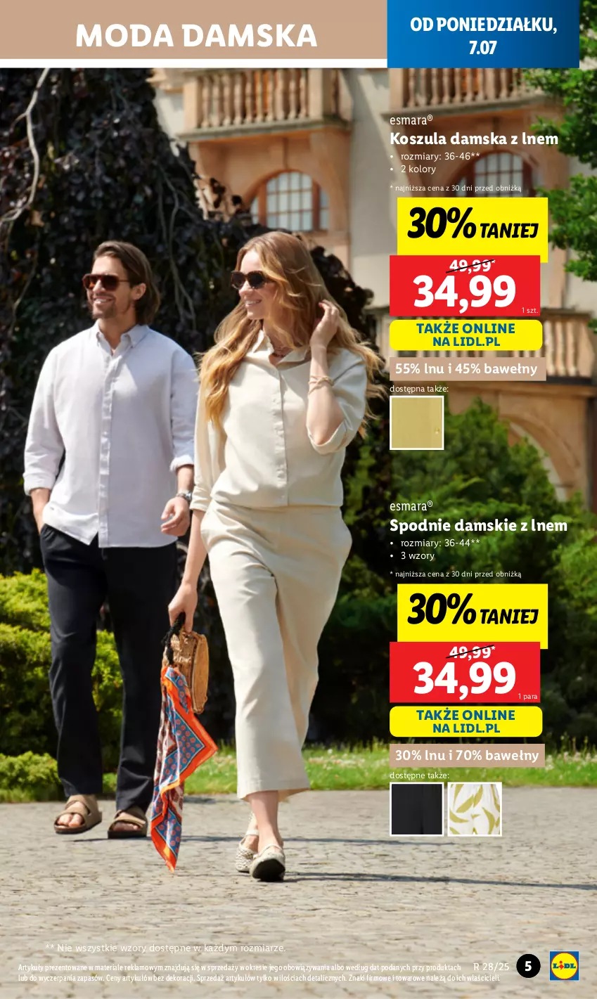 Gazetka promocyjna Lidl - GAZETKA - ważna 07.07 do 12.07.2025 - strona 5 - produkty: Kosz, Koszula, Moda, Spodnie