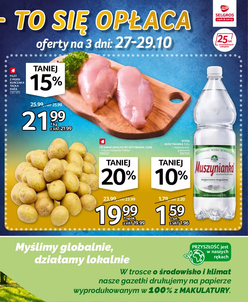 Gazetka promocyjna Selgros - Oferta spożywcza - ważna 20.10 do 02.11.2022 - strona 3 - produkty: Filet z piersi kurczaka, Kurczak, Mus, Muszynianka, Papier, Woda