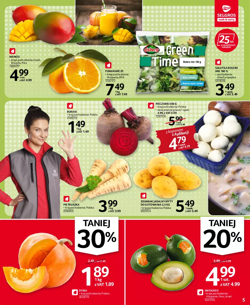 Gazetka promocyjna Selgros - Oferta spożywcza - ważna 20.10 do 02.11.2022 - strona 5 - produkty: Buraki, Mango, Piec, Pietruszka, Pomarańcze, Sałat, Sałatka