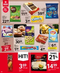 Gazetka promocyjna Selgros - Oferta spożywcza - Gazetka - ważna od 02.11 do 02.11.2022 - strona 20 - produkty: Pistacje, Ciastka, Cukier, Cukierki czekoladowe, Tortilla, Wawel, Grześki, Felix, Cukierki, Lay’s, Oreo, Fa