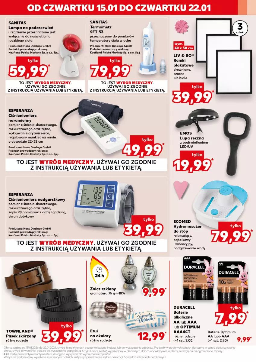 Gazetka promocyjna Kaufland - Kaufland - ważna 15.01 do 21.01.2026 - strona 11 - produkty: Baterie alkaliczne, Ciśnieniomierz, Duracell, Gra, Lampa, Masażer, Pasek, Rama, Ser, Termometr, Znicz
