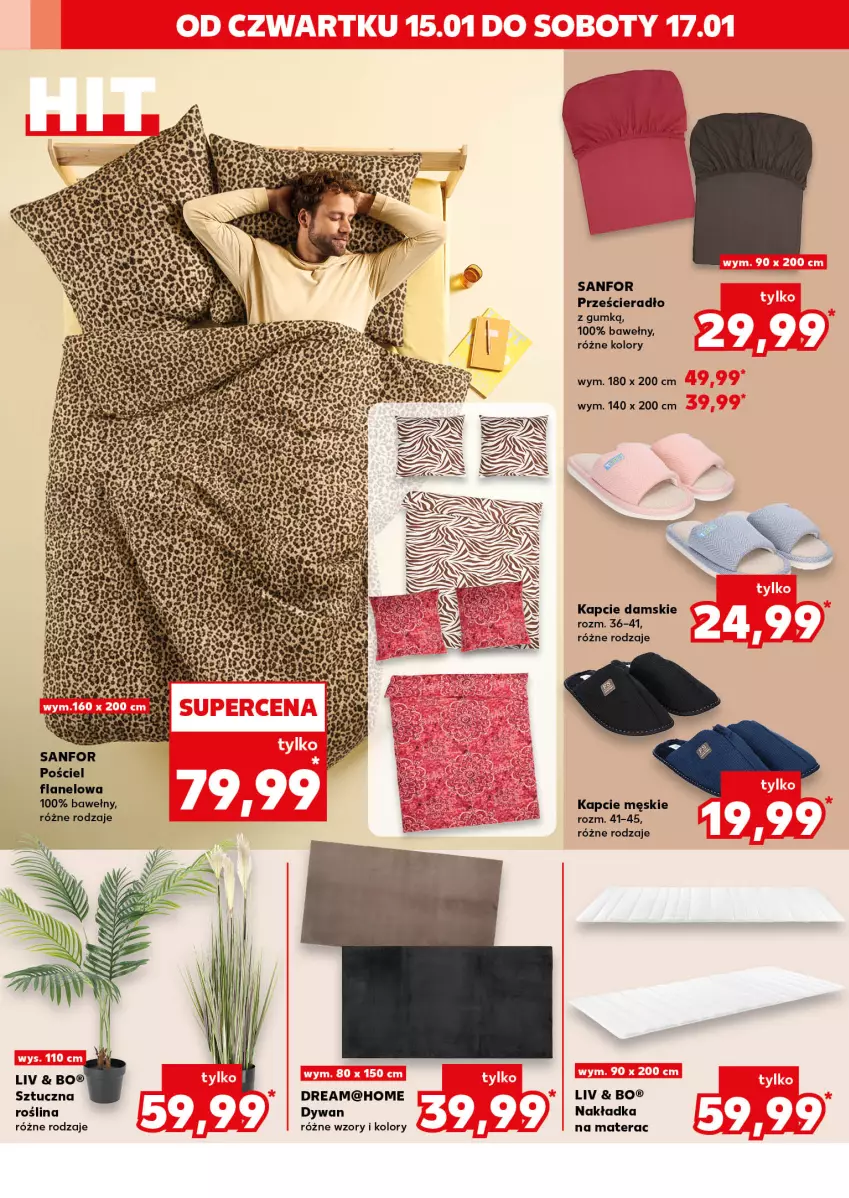 Gazetka promocyjna Kaufland - Kaufland - ważna 15.01 do 21.01.2026 - strona 16 - produkty: Dywan, Kapcie, Materac, Pościel, Pościel flanelowa, Prześcieradło, Tera