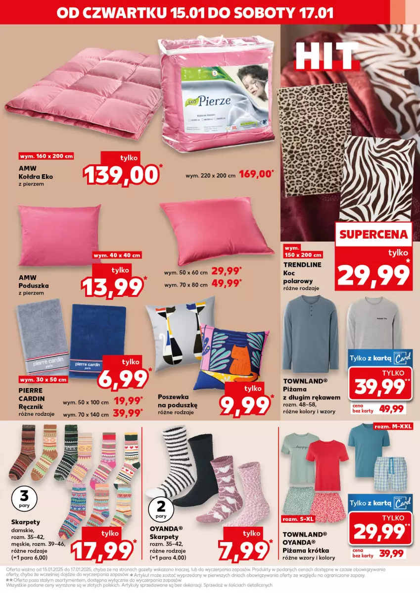 Gazetka promocyjna Kaufland - Kaufland - ważna 15.01 do 21.01.2026 - strona 17 - produkty: Karp, Koc, Kołdra, Pierre Cardin, Piżama, Poduszka, Poszewka