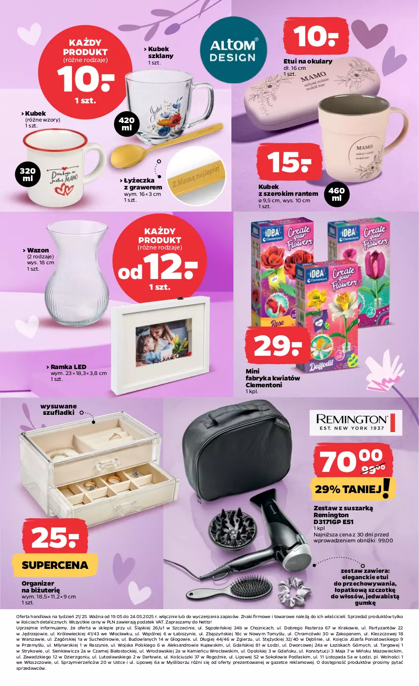 Gazetka promocyjna Netto - Od Poniedziałku Przemysłowa - ważna 19.05 do 24.05.2025 - strona 3 - produkty: Fa, Gra, Kubek, Kujawski, Organizer, Podlaski, Ramka, Remington, Sok, Stock, Top, Wazon
