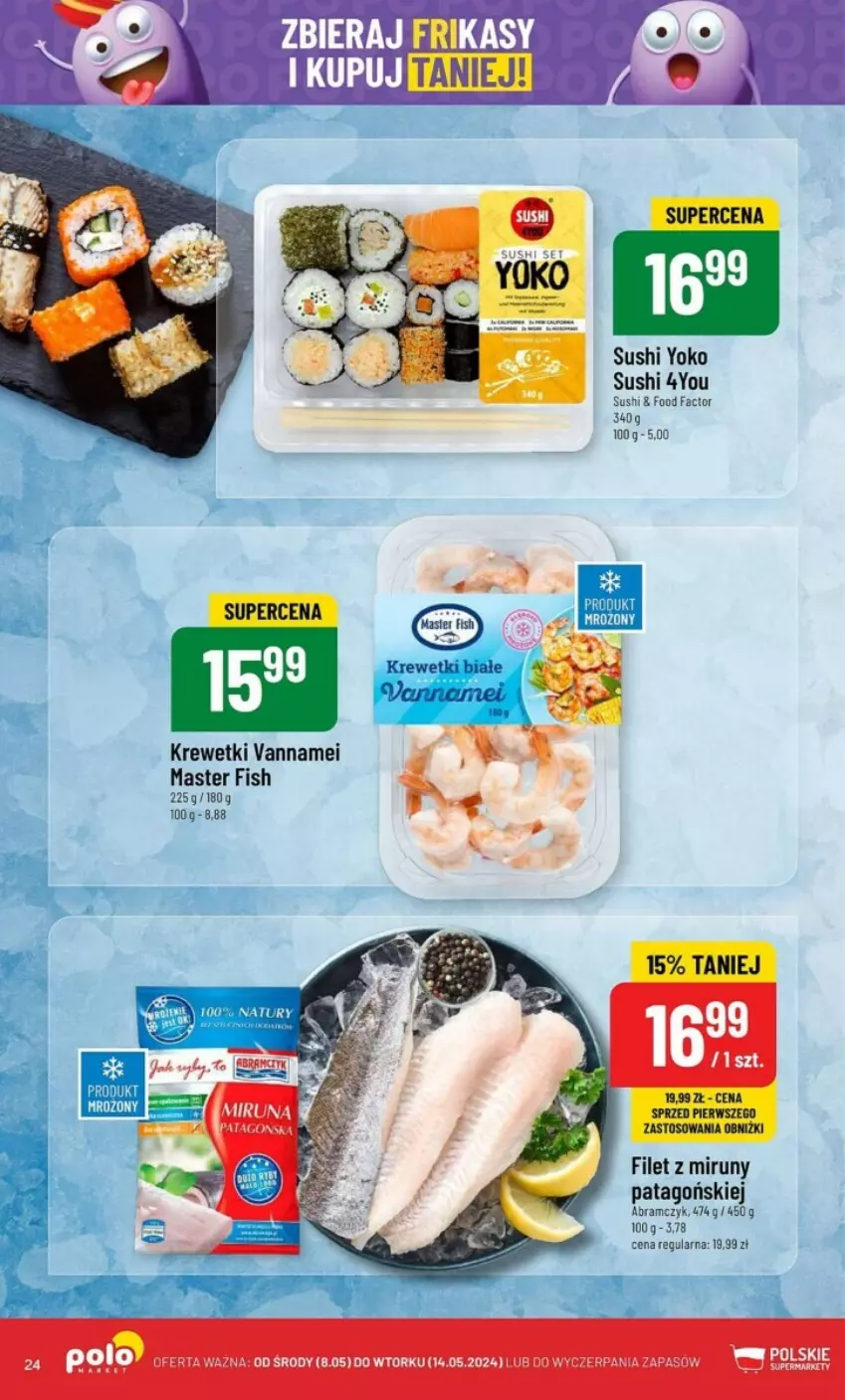 Gazetka promocyjna PoloMarket - ważna 08.05 do 14.05.2024 - strona 17 - produkty: Fa, Krewetki, Sushi, Tago