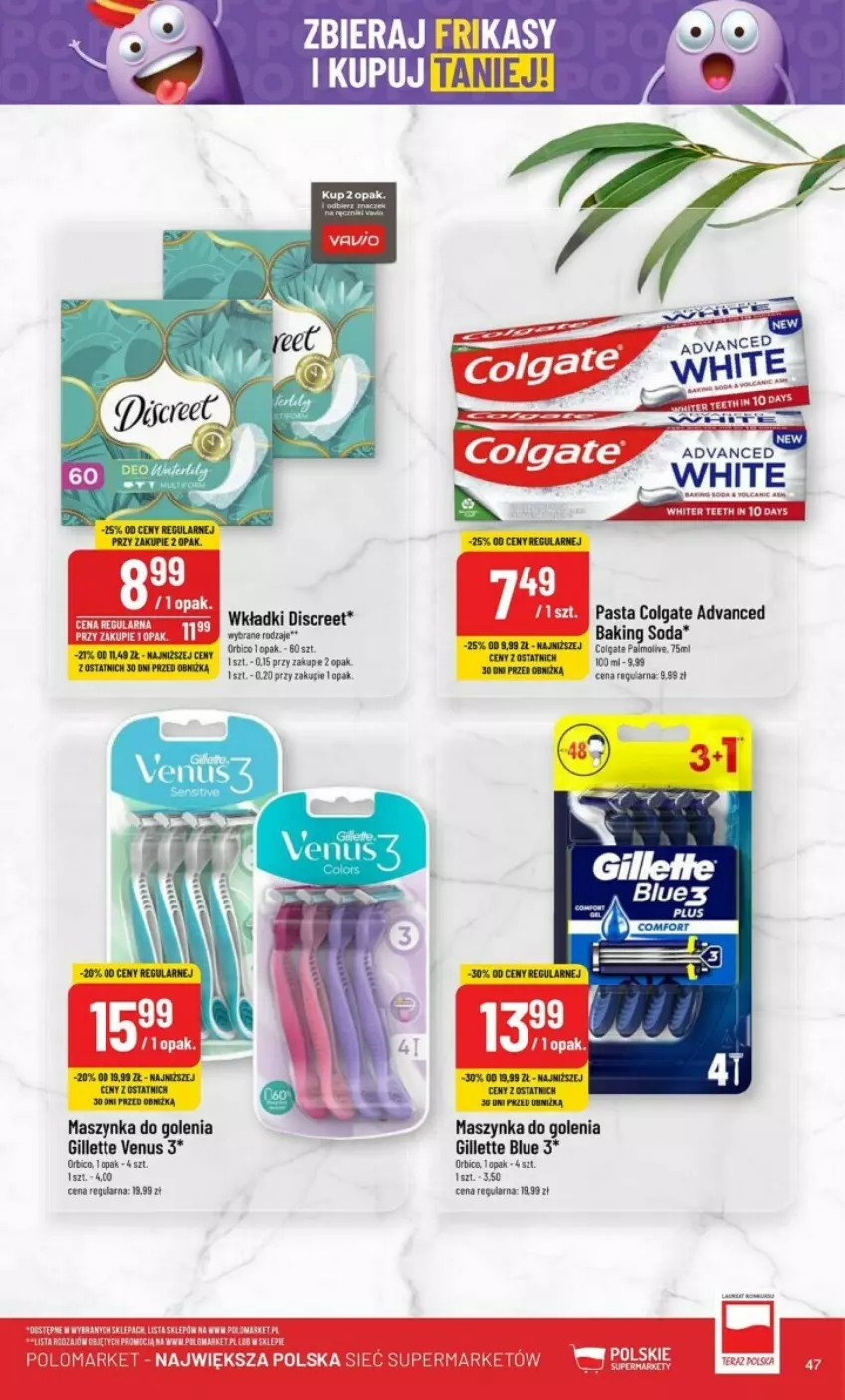 Gazetka promocyjna PoloMarket - ważna 08.05 do 14.05.2024 - strona 42 - produkty: Colgate, Discreet, Gillette, Gillette Venus, LG, Maszynka, Maszynka do golenia, Moda, Sony, Szynka, Taca, Venus, Wkładki