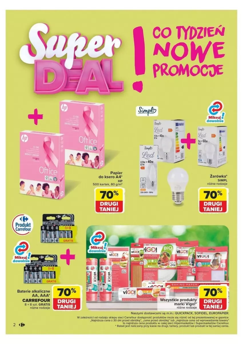 Gazetka promocyjna Carrefour - ważna 21.10 do 26.10.2024 - strona 12 - produkty: Baterie alkaliczne, Gra, HP, Papier, Papier do ksero, Ser