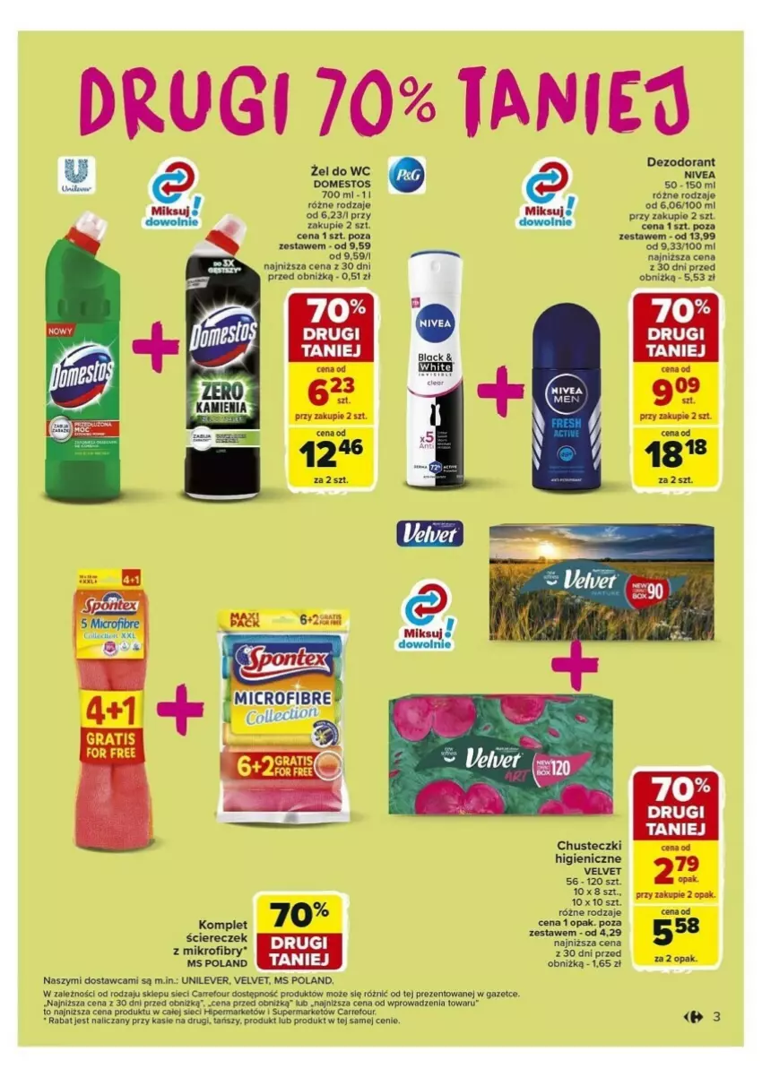 Gazetka promocyjna Carrefour - ważna 21.10 do 26.10.2024 - strona 23 - produkty: Chusteczki, Domestos, Nivea, Velvet