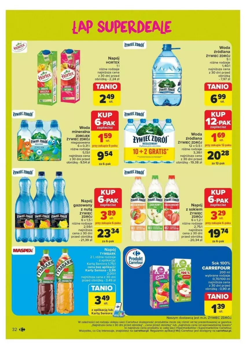 Gazetka promocyjna Carrefour - ważna 21.10 do 26.10.2024 - strona 26 - produkty: Fa, Gra, Hortex, LANA, Napój, Sok, Tymbark, Woda