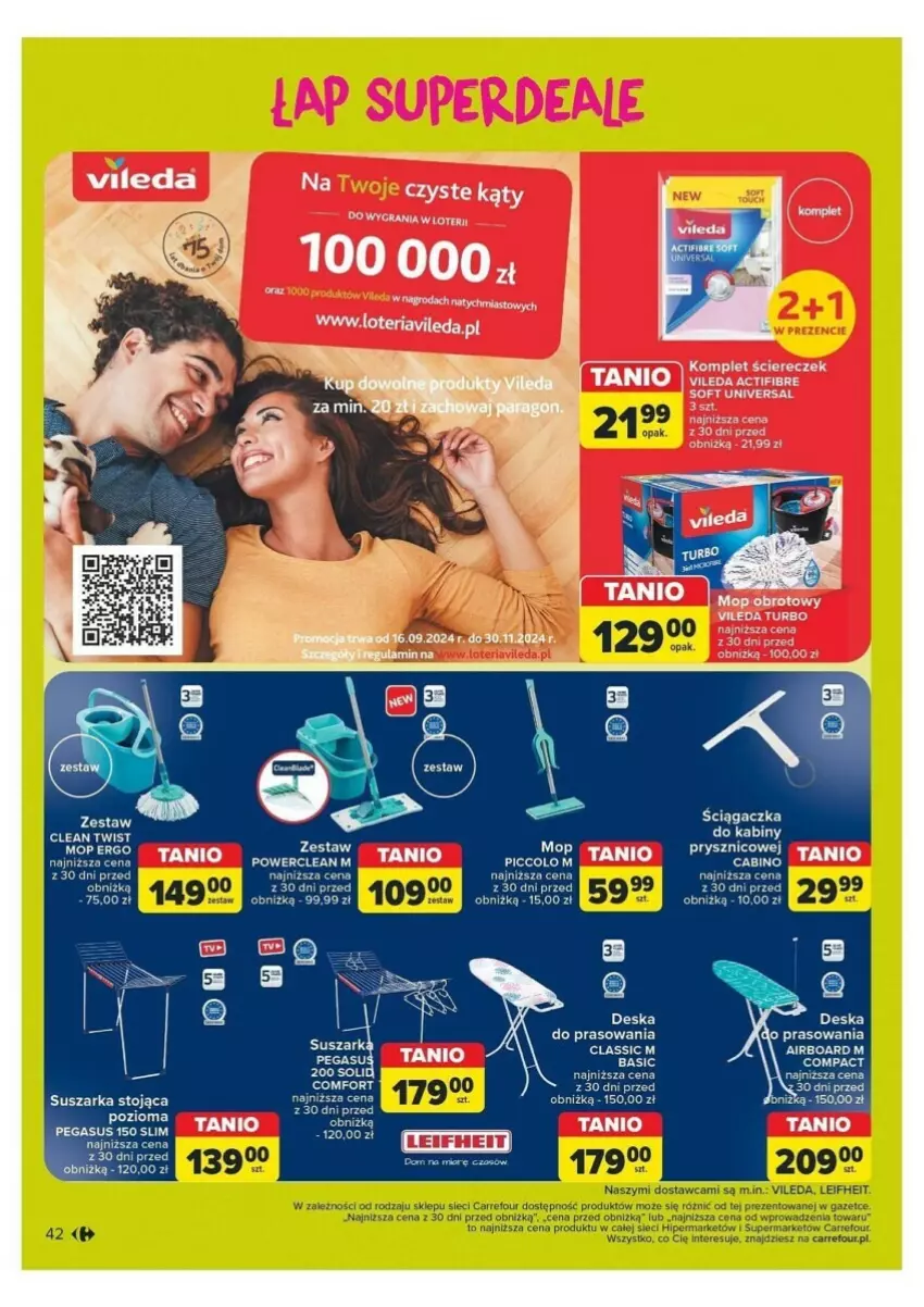 Gazetka promocyjna Carrefour - ważna 21.10 do 26.10.2024 - strona 37 - produkty: Asus, Deska do prasowania, Fa, Gra, Mop, Suszarka, Vileda