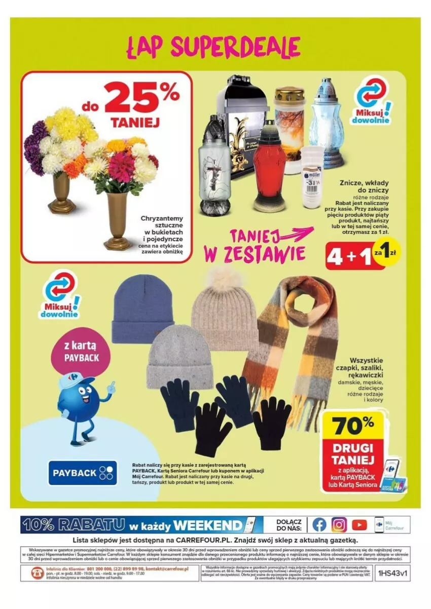 Gazetka promocyjna Carrefour - ważna 21.10 do 26.10.2024 - strona 52 - produkty: Bukiet, Dzieci, Fa, Figi, Szal, Taca, Wiko, Znicz