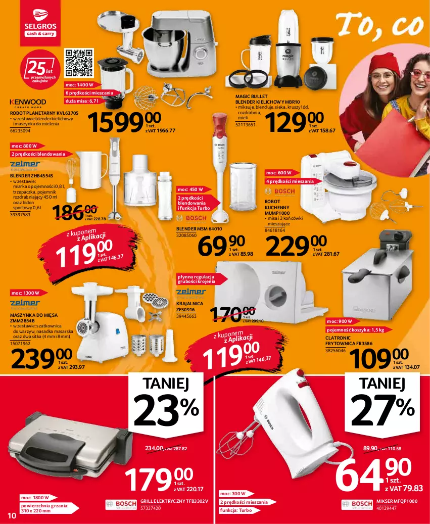 Gazetka promocyjna Selgros - Oferta przemysłowa - ważna 20.01 do 02.02.2022 - strona 10 - produkty: Blender, Grill, Kosz, Maszynka, Maszynka do mielenia, Miarka, Mikser, Pojemnik, Por, Robot, Robot planetarny, Ser, Sport, Szatkownica, Szynka, Trzepaczka