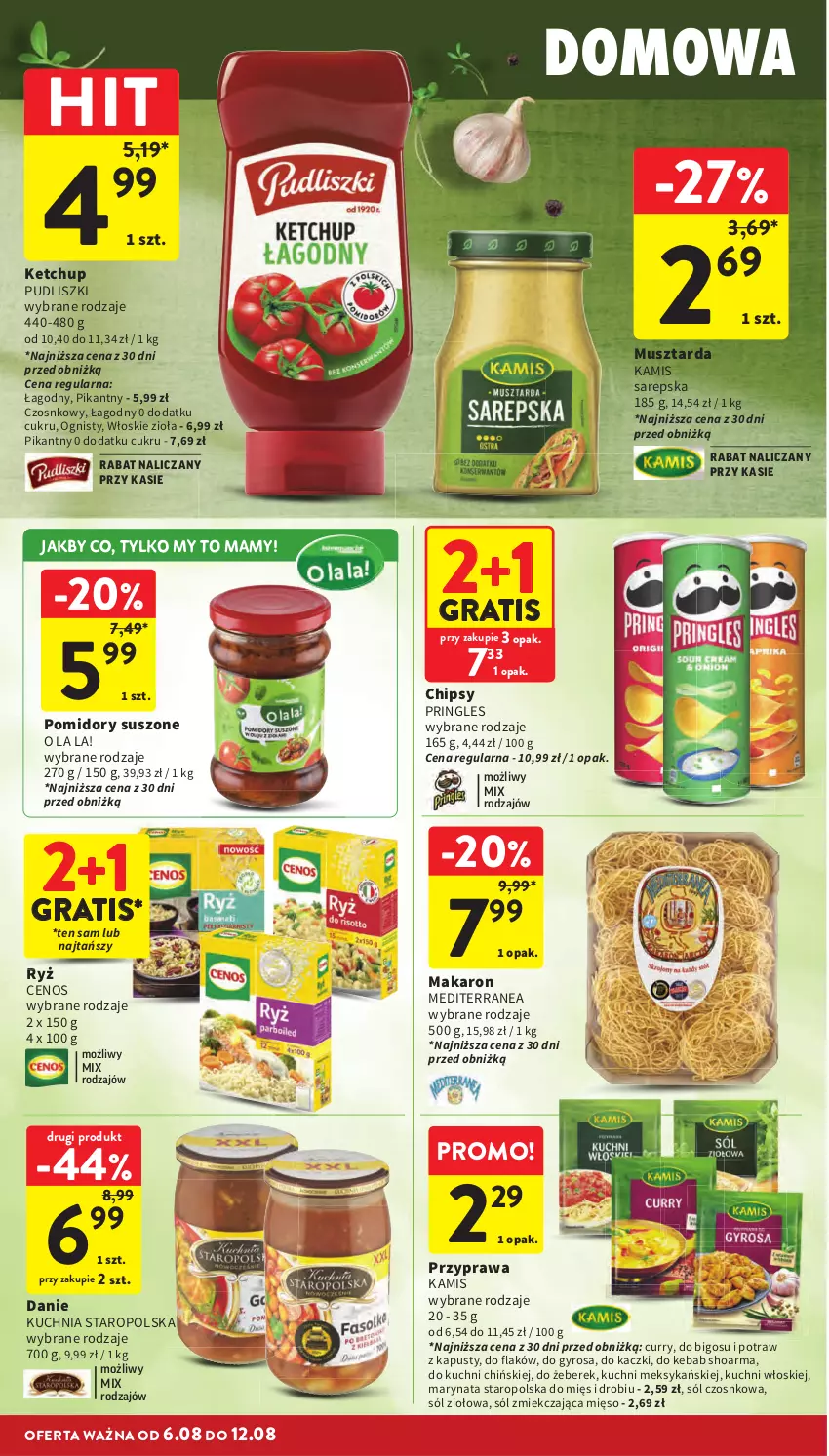Gazetka promocyjna Intermarche - Gazetka promocyjna - ważna 06.08 do 12.08.2026 - strona 28 - produkty: Bigos, Cenos, Chipsy, Gra, Gyros, Kamis, Kebab, Ketchup, Kuchnia, Kuchnia Staropolska, Makaron, Mięso, Mus, Musztarda, Pomidory, Pringles, Pudliszki, Ryż, Shoarma, Sól