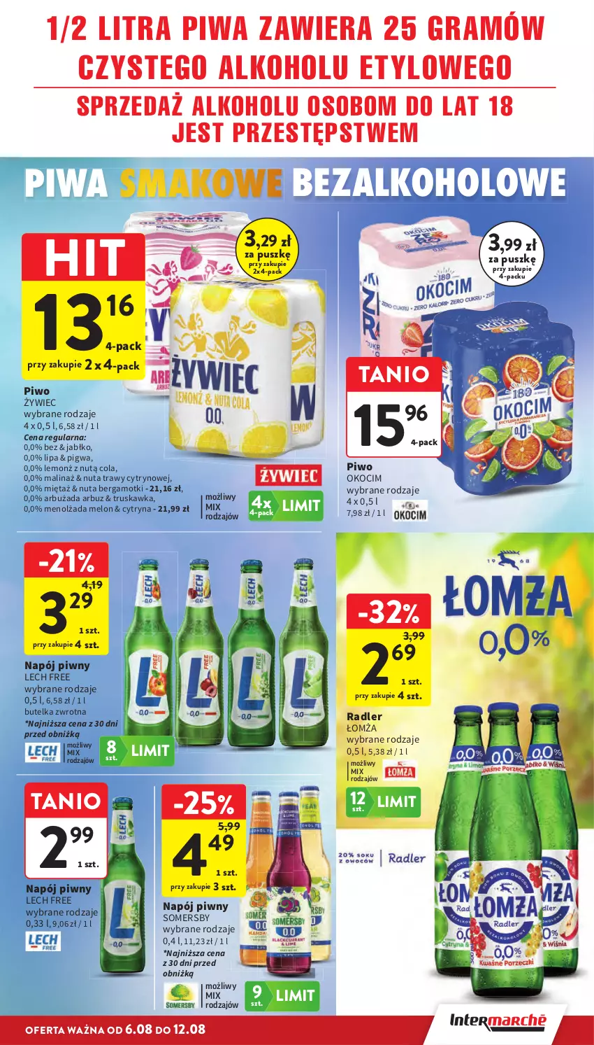 Gazetka promocyjna Intermarche - Gazetka promocyjna - ważna 06.08 do 12.08.2026 - strona 31 - produkty: Arbuz, Gra, Koc, Melon, Mięta, Napój, Okocim, Piwa, Piwo, Radler, Somersby