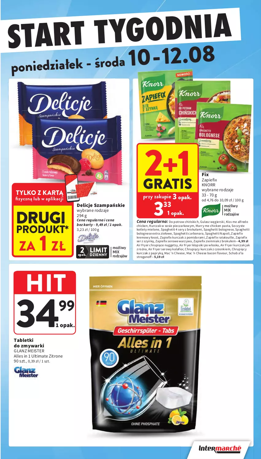 Gazetka promocyjna Intermarche - Gazetka promocyjna - ważna 06.08 do 12.08.2026 - strona 43 - produkty: Delicje, Gra, Kalafior, Klopsiki, Knorr, Kotlet, Kurczak, Piec, Ser, Sos, Spaghetti, Tablet, Tabletki do zmywarki, Warzywa, Zmywarki