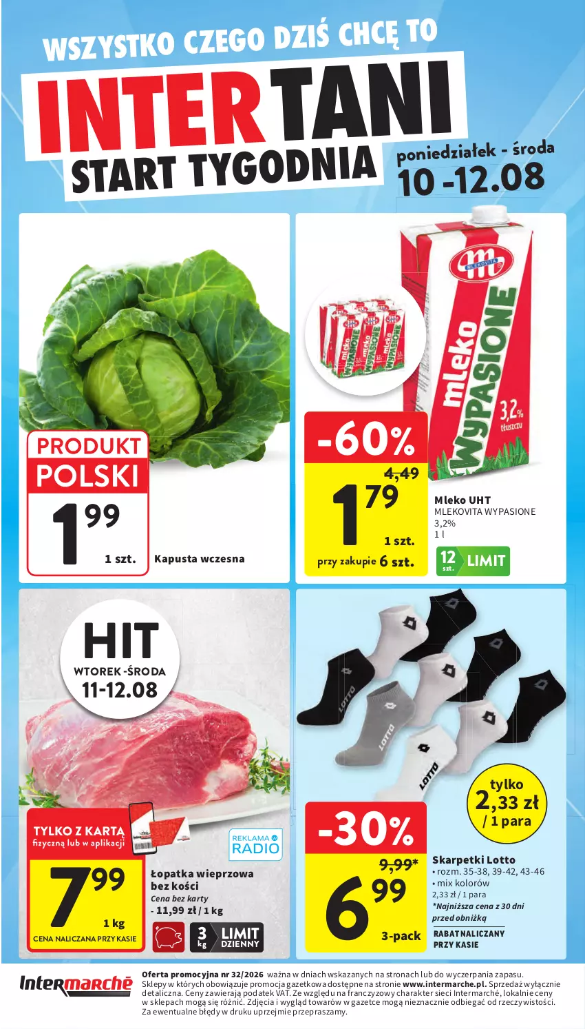 Gazetka promocyjna Intermarche - Gazetka promocyjna - ważna 06.08 do 12.08.2026 - strona 44 - produkty: Karp, Mleko, Mlekovita, Skarpetki