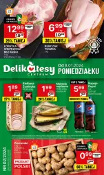 Gazetka promocyjna Delikatesy Centrum - NOWA GAZETKA Delikatesy Centrum od 8 stycznia! 8-14.01.2024 - Gazetka - ważna od 14.01 do 14.01.2024 - strona 1 - produkty: Kurczak, Rum, Por, Ziemniaki, Napoje, Tusz, Kiełbasa