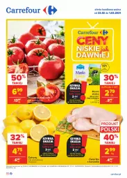 Gazetka promocyjna Carrefour - Gazetka Carrefour - Gazetka - ważna od 01.03 do 01.03.2021 - strona 1 - produkty: Kurczak, Cytryny, Masło, Pomidory