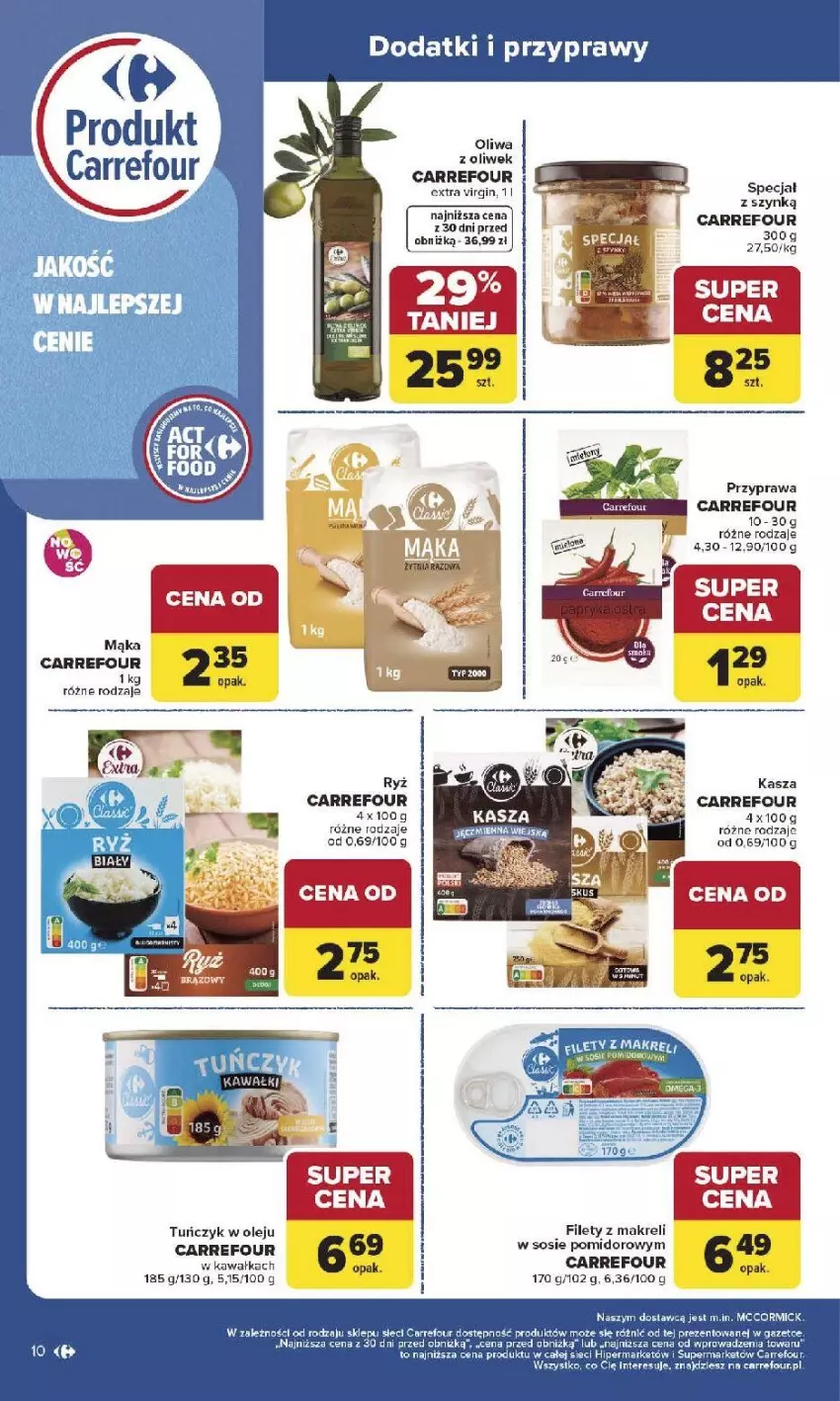 Gazetka promocyjna Carrefour - Gazetka Produkt Carrefour od poniedziałku! - ważna 19.01 do 31.01.2026 - strona 10 - produkty: Bikini, Kasza, Kawa, Mąka, Olej, Oliwa, Oliwa z oliwek, Przyprawy, Ryż, Sos, Tuńczyk