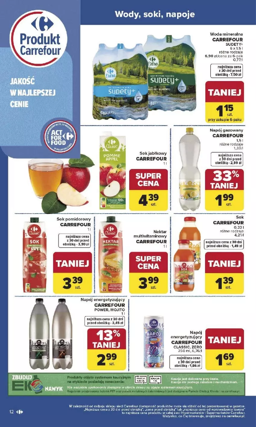 Gazetka promocyjna Carrefour - Gazetka Produkt Carrefour od poniedziałku! - ważna 19.01 do 31.01.2026 - strona 12 - produkty: Napój, Napój gazowany, Napoje, Nektar, Sok, Sok jabłkowy