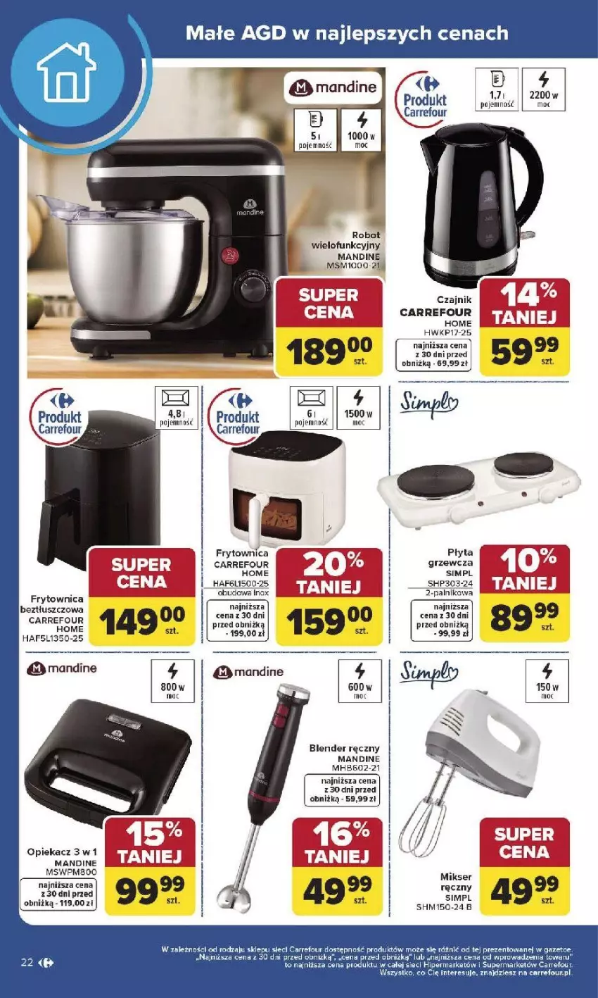 Gazetka promocyjna Carrefour - Gazetka Produkt Carrefour od poniedziałku! - ważna 19.01 do 31.01.2026 - strona 22 - produkty: Blender, Blender ręczny, HP, Robot