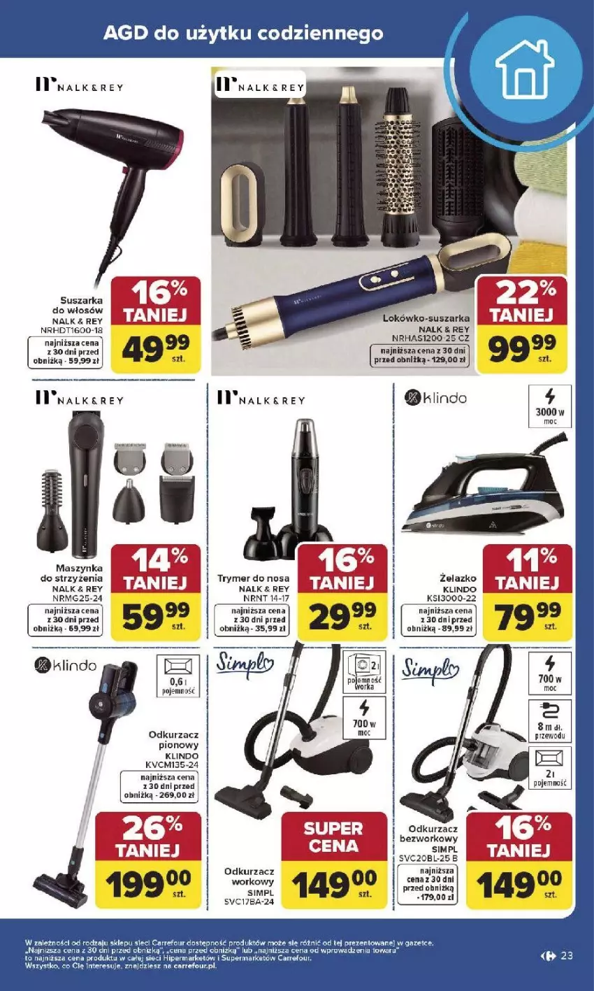Gazetka promocyjna Carrefour - Gazetka Produkt Carrefour od poniedziałku! - ważna 19.01 do 31.01.2026 - strona 23 - produkty: Fa, Maszynka, Odkurzacz, Suszarka, Szynka