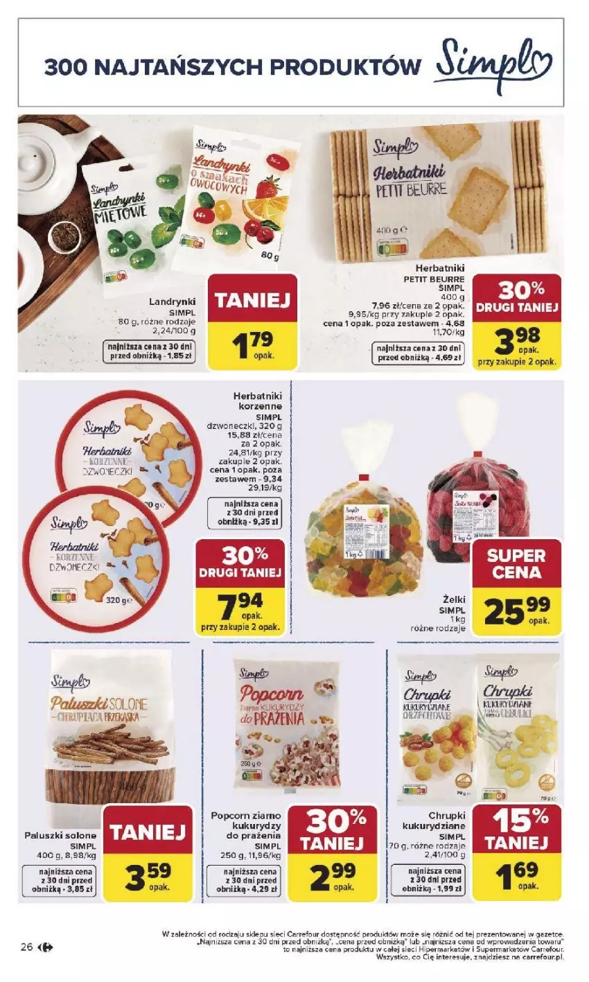 Gazetka promocyjna Carrefour - Gazetka Produkt Carrefour od poniedziałku! - ważna 19.01 do 31.01.2026 - strona 26 - produkty: Chrupki, Herbatniki, Herbatniki Petit Beurre, Popcorn