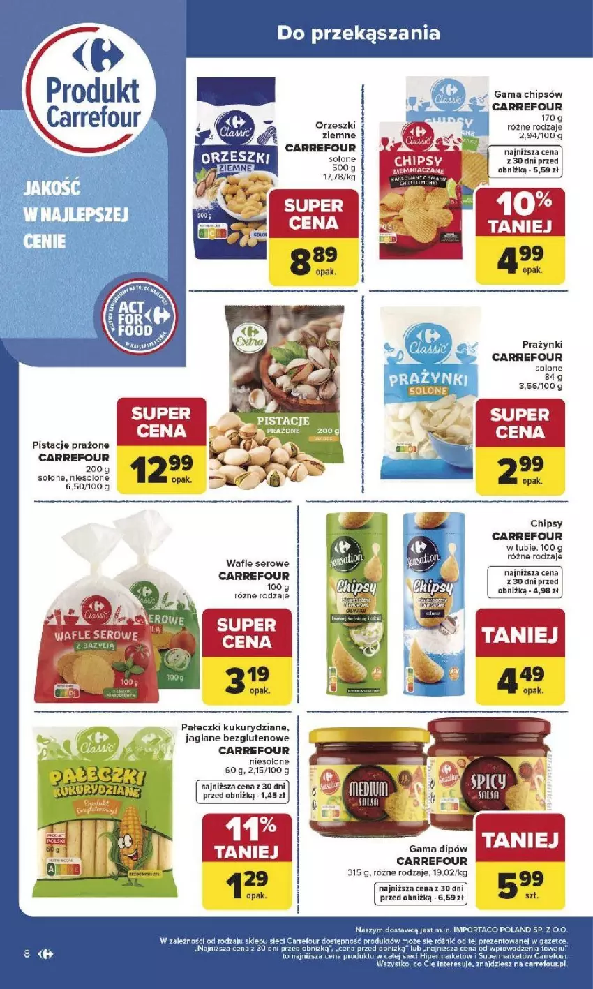 Gazetka promocyjna Carrefour - Gazetka Produkt Carrefour od poniedziałku! - ważna 19.01 do 31.01.2026 - strona 8 - produkty: Bazyl, Chipsy, EPEE, Fa, Orzeszki, Pistacje, Por, Ser, Solan, Wafle