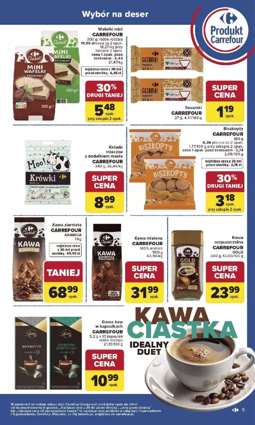 Gazetka promocyjna Carrefour - Gazetka Produkt Carrefour od poniedziałku! - ważna 19.01 do 31.01.2026 - strona 9 - produkty: BIC, Biszkopty, Deser, Kawa, Kawa mielona, Kawa ziarnista, Ser, Sezam