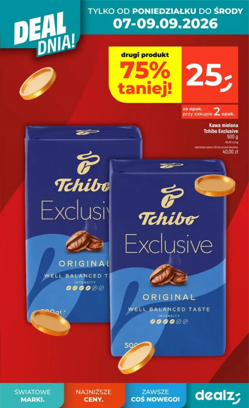 Gazetka promocyjna Dealz - DEAL DNIA - ważna 03.09 do 09.09.2026 - strona 5 - produkty: Kawa, Kawa mielona, Tchibo