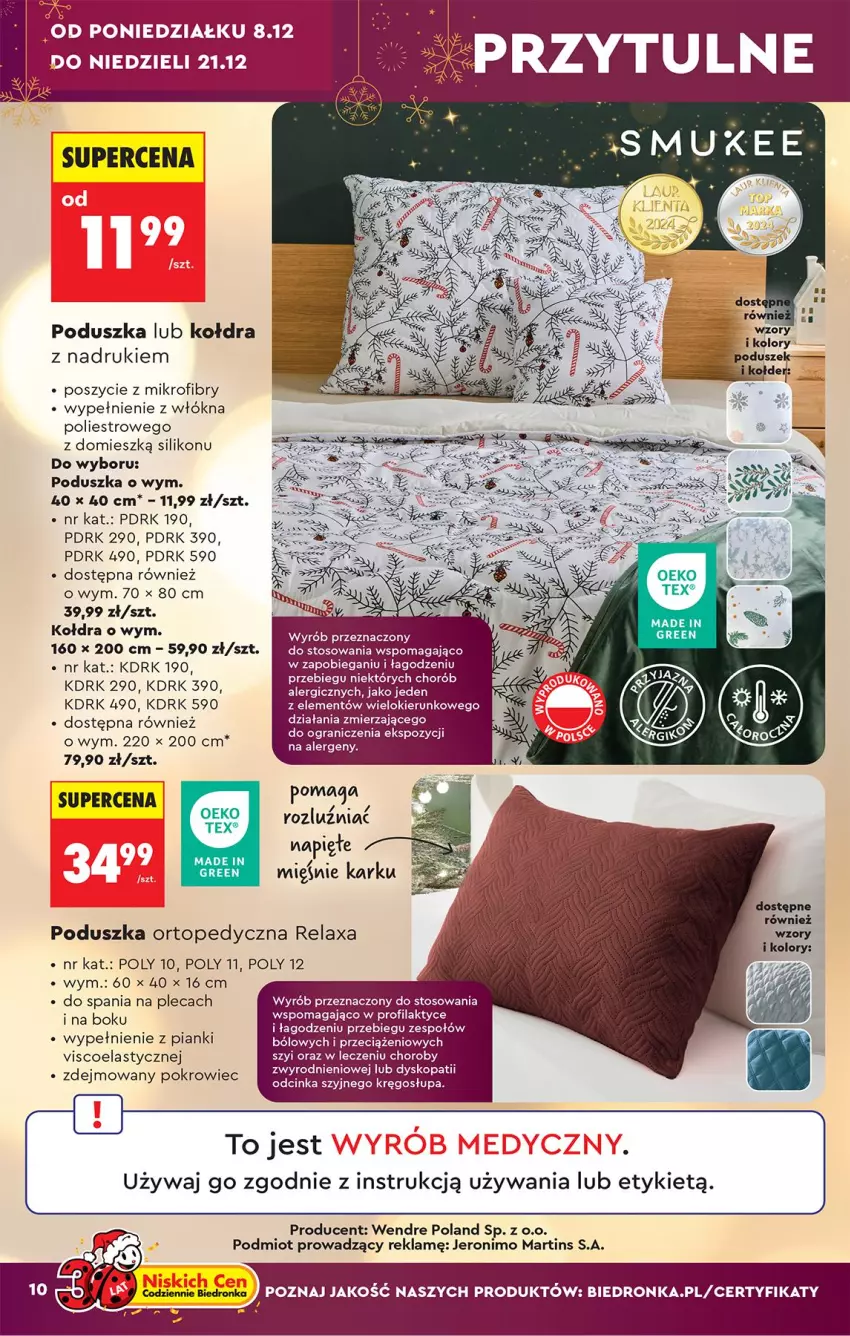 Gazetka promocyjna Biedronka - Okazje Tygodnia - ważna 06.12 do 20.12.2025 - strona 10 - produkty: Gra, Inka, Kołdra, Poduszka, Pokrowiec, Top