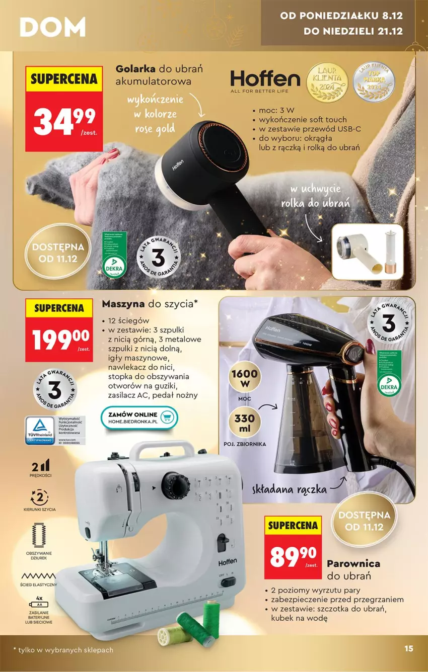 Gazetka promocyjna Biedronka - Okazje Tygodnia - ważna 06.12 do 20.12.2025 - strona 15 - produkty: Akumulator, Golarka, Kubek, Noż, Parownica, Piec, Przewód, Silan, Szczotka, Szczotka do ubrań, Szyna, Top