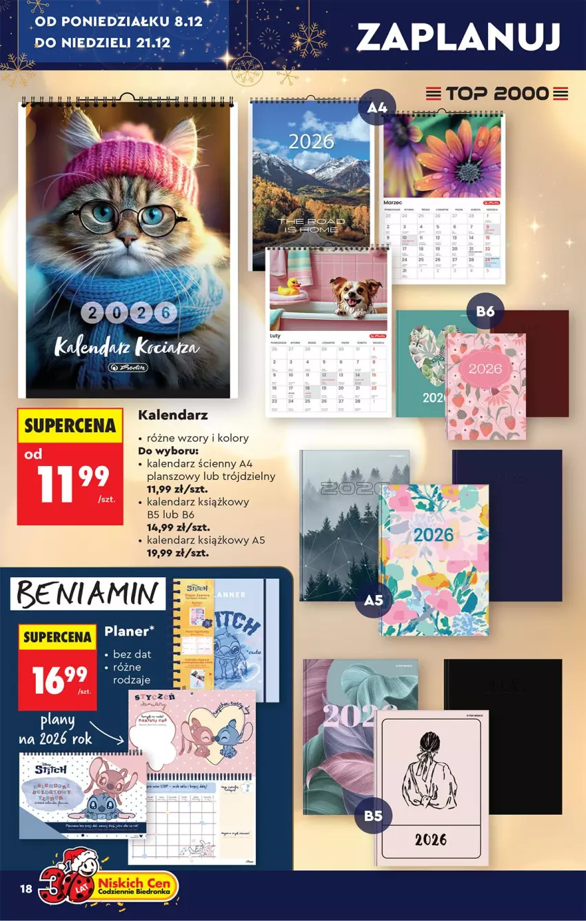 Gazetka promocyjna Biedronka - Okazje Tygodnia - ważna 06.12 do 20.12.2025 - strona 18 - produkty: Fa, Kalendarz, Top