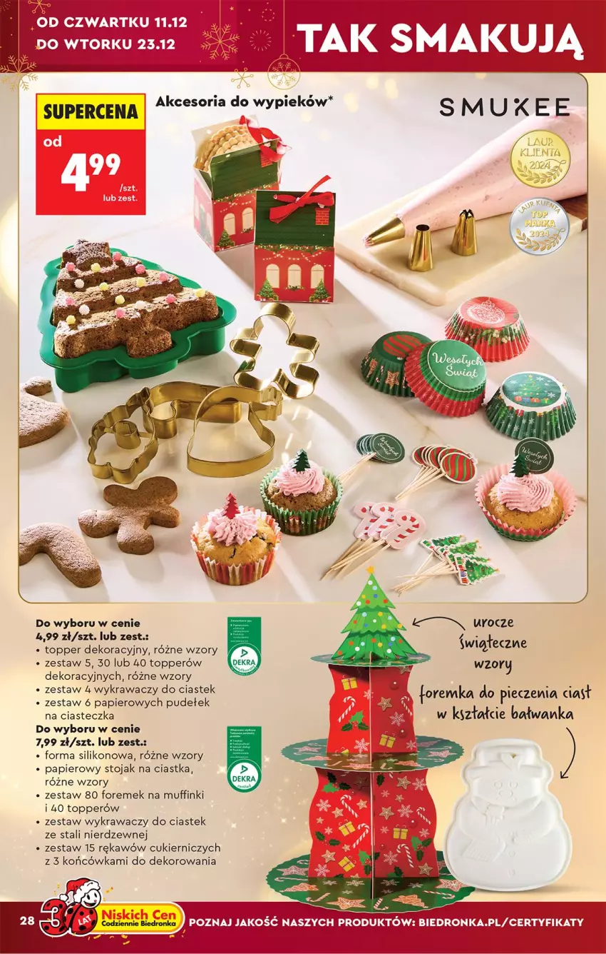 Gazetka promocyjna Biedronka - Okazje Tygodnia - ważna 06.12 do 20.12.2025 - strona 28 - produkty: Ciastka, Cukier, Muffinki, Papier, Piec, Stek, Stojak, Top