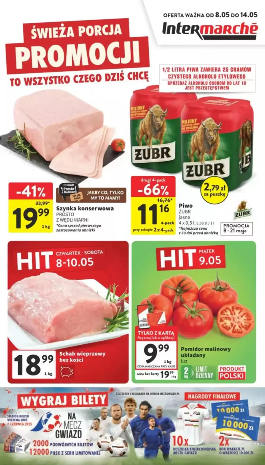 Gazetka promocyjna Intermarche - ważna 08.05 do 14.05.2025 - strona 1 - produkty: Fa, Ser, Szynka, Szynka konserwowa