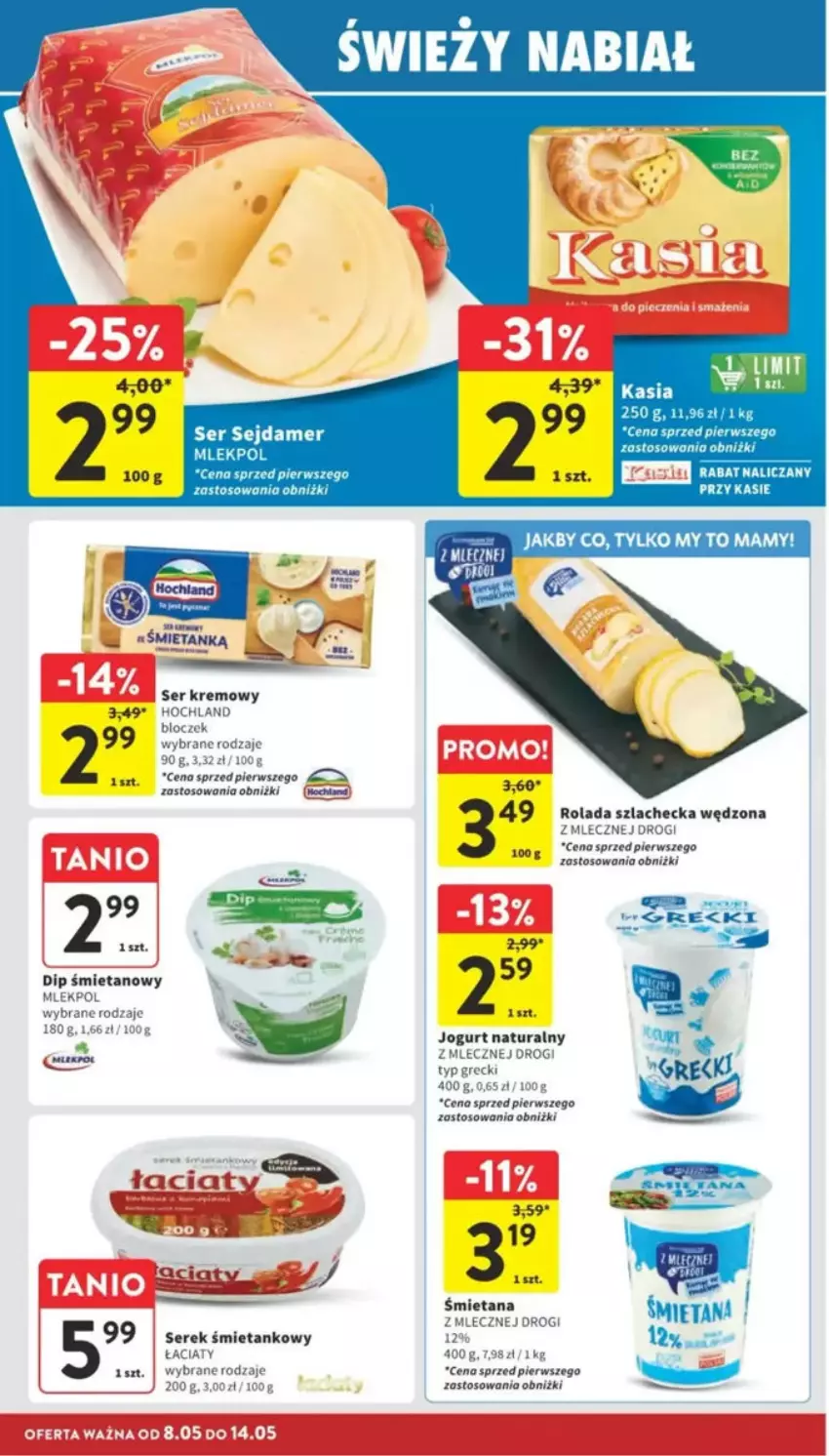 Gazetka promocyjna Intermarche - ważna 08.05 do 14.05.2025 - strona 17 - produkty: Fa, Hochland, Jogurt, Jogurt naturalny, Rolada, Sejdamer, Ser, Serek