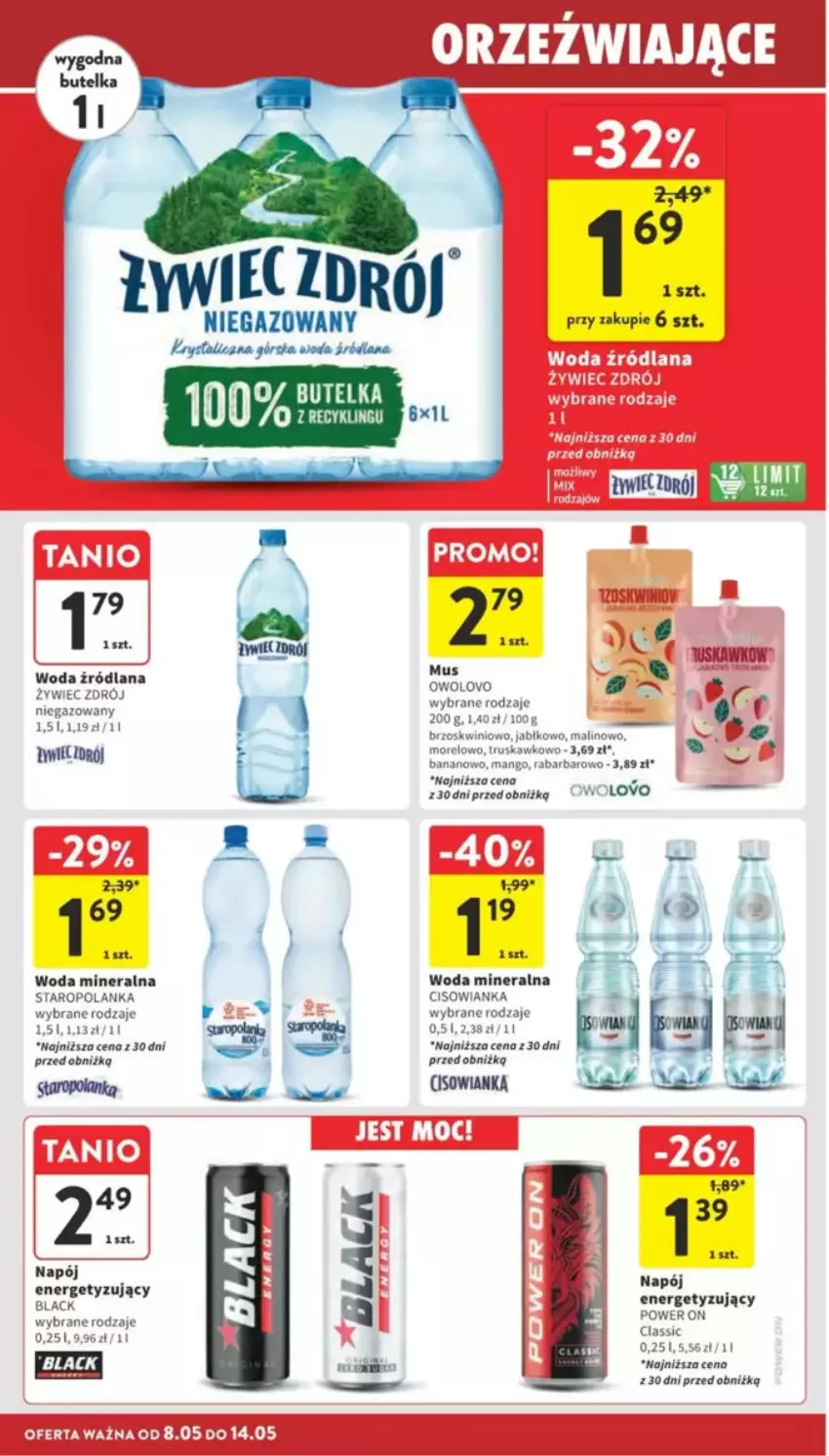 Gazetka promocyjna Intermarche - ważna 08.05 do 14.05.2025 - strona 26 - produkty: Lack, LANA, Mus, Napój, Staropolanka, Woda, Woda mineralna