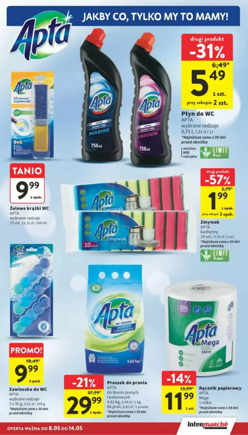 Gazetka promocyjna Intermarche - ważna 08.05 do 14.05.2025 - strona 31 - produkty: Papier, Płyn do wc, Proszek do prania, Ręcznik, Zawieszka do wc