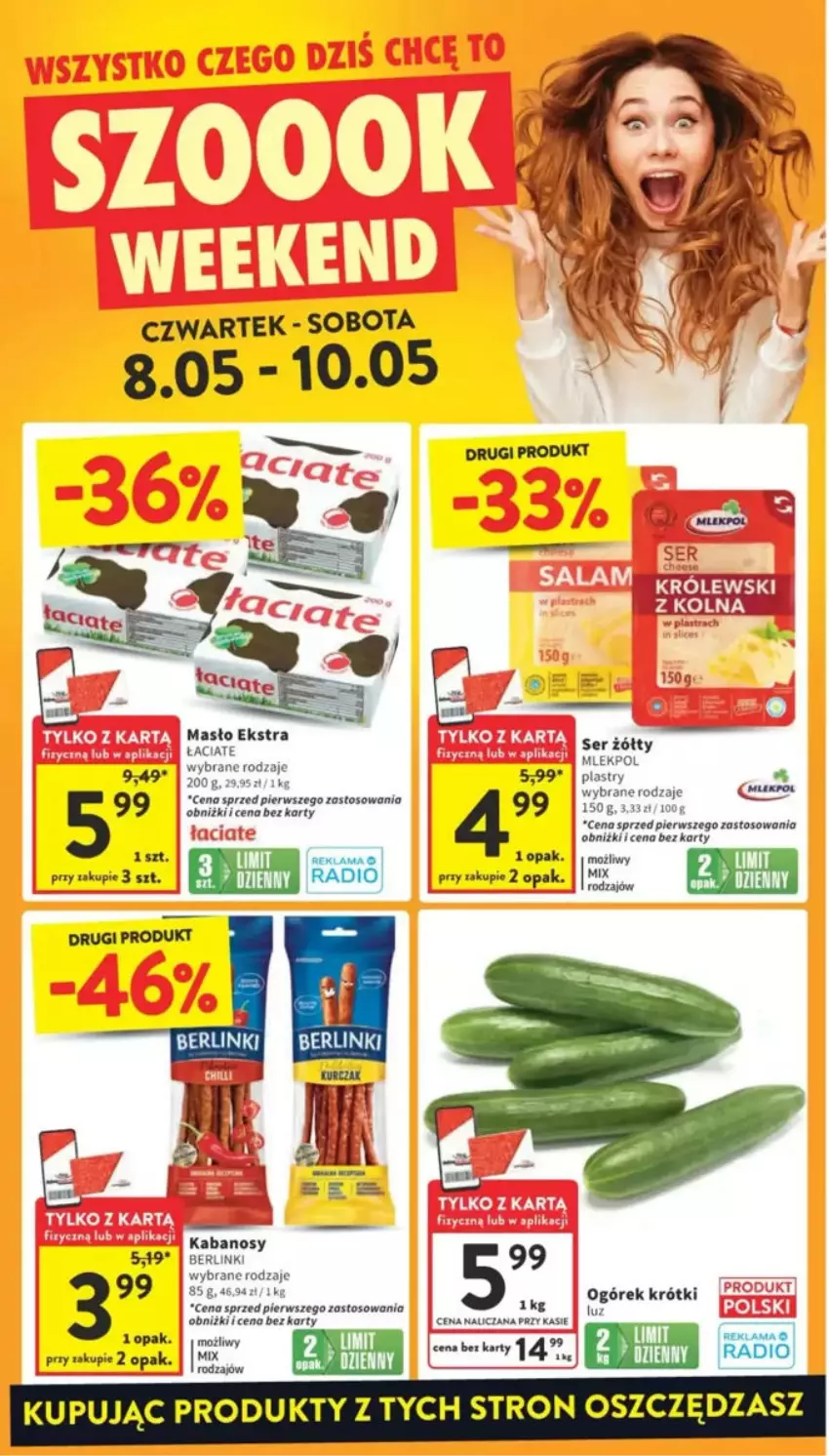 Gazetka promocyjna Intermarche - ważna 08.05 do 14.05.2025 - strona 34 - produkty: Berlinki, Gin, Kabanos, Masło, Ogórek
