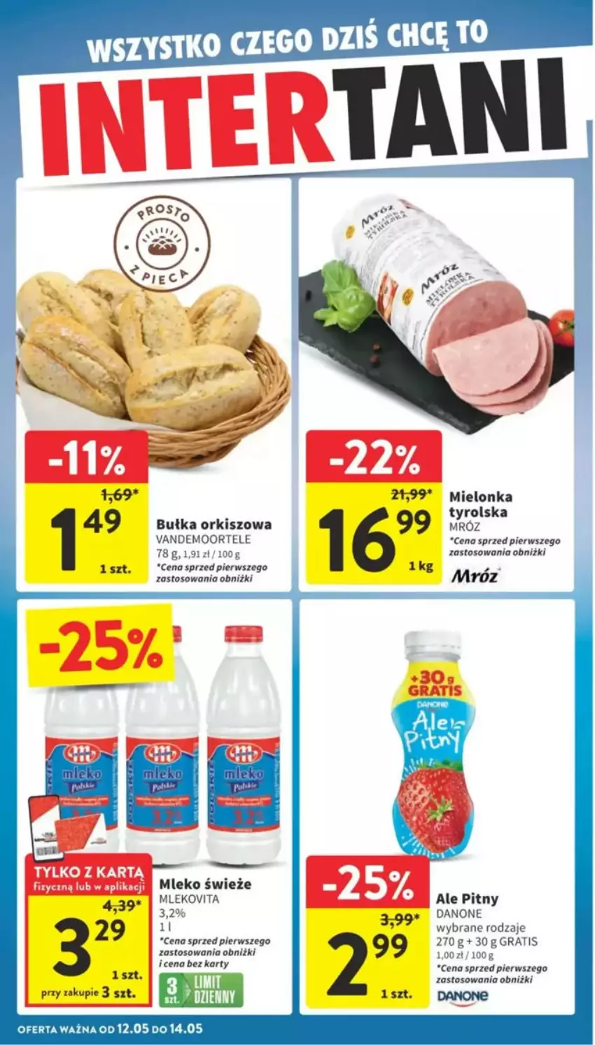 Gazetka promocyjna Intermarche - ważna 08.05 do 14.05.2025 - strona 37 - produkty: Bułka, Danone, Gra, Mielonka tyrolska, Mleko, Mlekovita