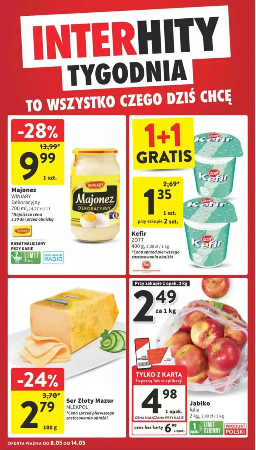 Gazetka promocyjna Intermarche - ważna 08.05 do 14.05.2025 - strona 41 - produkty: Kefir, Majonez, Ser, Winiary, Złoty Mazur, Zott