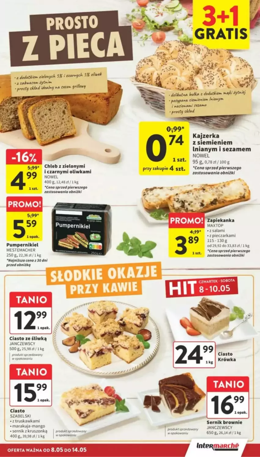 Gazetka promocyjna Intermarche - ważna 08.05 do 14.05.2025 - strona 9 - produkty: Brownie, Bułka, Mango, Piec, Pieczarka, Por, Salami, Ser, Sezam, Top, Zapiekanka