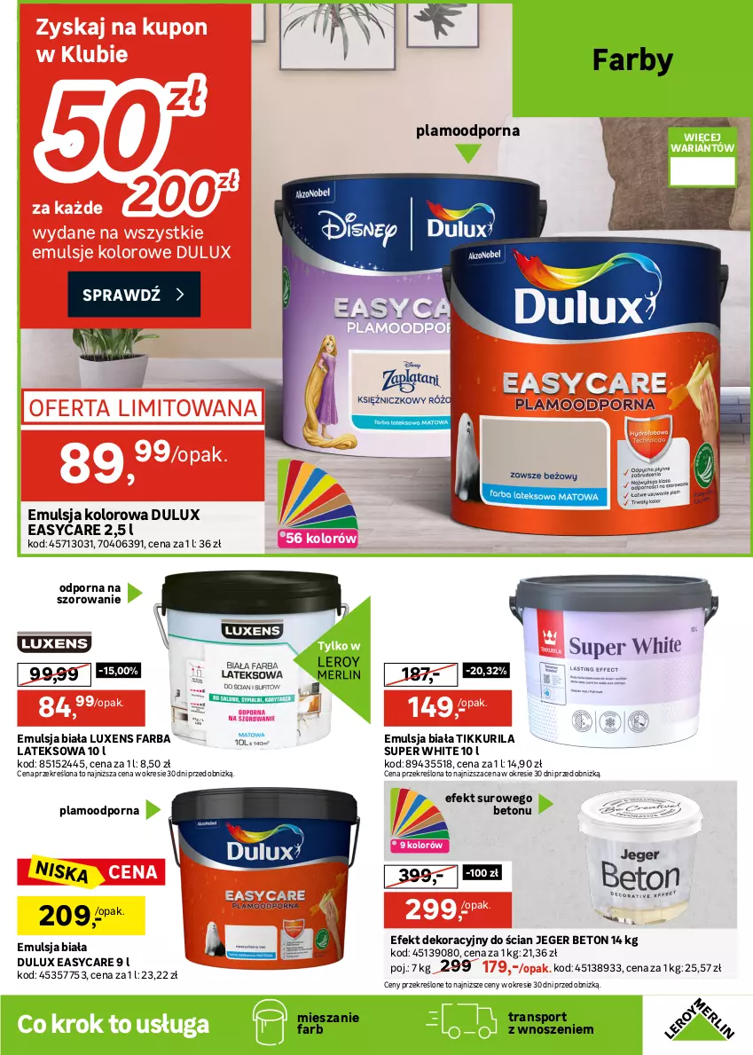 Gazetka promocyjna Leroy Merlin - Gazetka Leroy Merlin - ważna 21.10 do 16.11.2026 - strona 15 - produkty: Dulux, Emulsja, Fa, Farba lateksowa, GRID, Lack, Luxens, Por, Sport, Tran