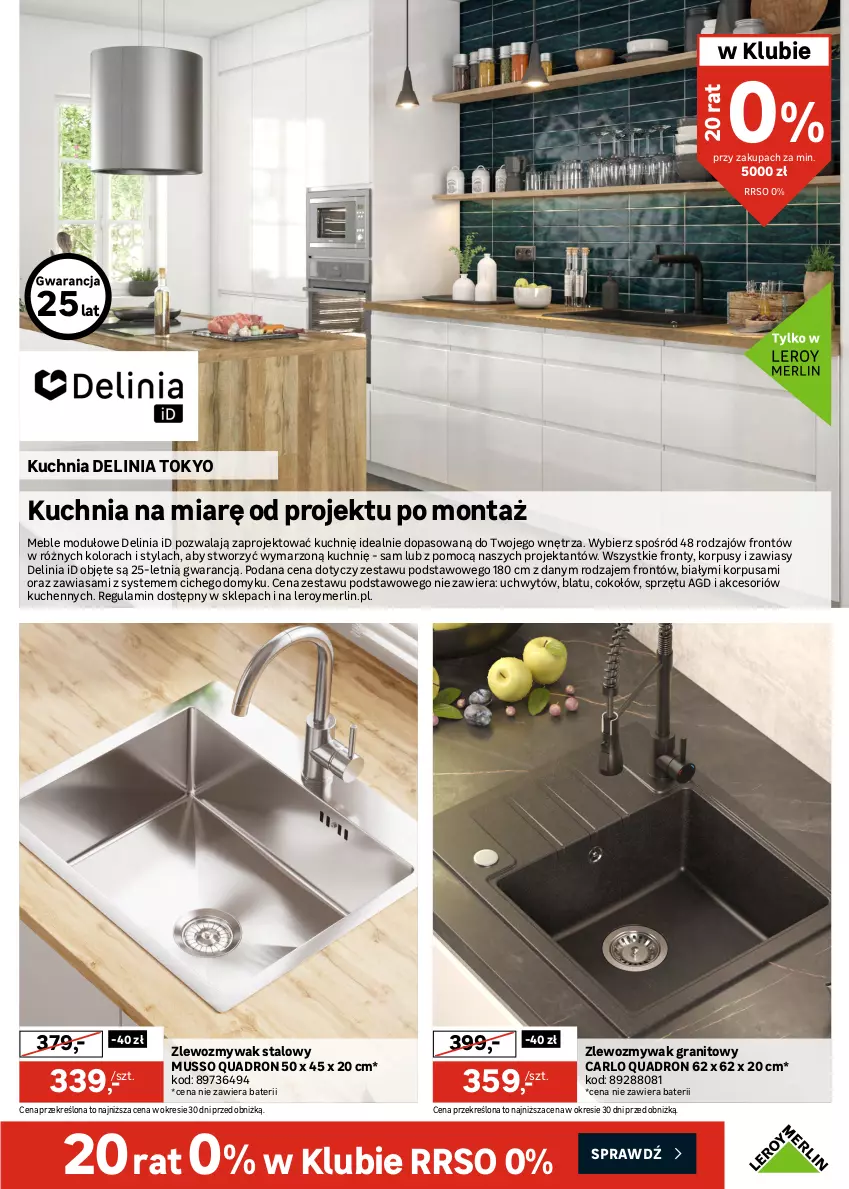 Gazetka promocyjna Leroy Merlin - Gazetka Leroy Merlin - ważna 21.10 do 16.11.2026 - strona 19 - produkty: Bateria, Dozownik, Gra, Korpusy, Kosz, Kuchnia, Meble, Mus, Rum, Ser, Zestaw mebli kuchennych, Zlew, Zlewozmywak
