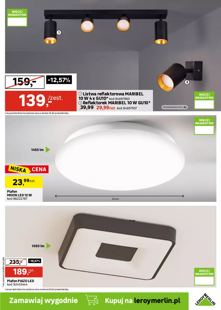 Gazetka promocyjna Leroy Merlin - Gazetka Leroy Merlin - ważna 21.10 do 16.11.2026 - strona 21 - produkty: Lampa, Lampa sufitowa, Lampa wisząca, Listwa, Plafon, Reflektor